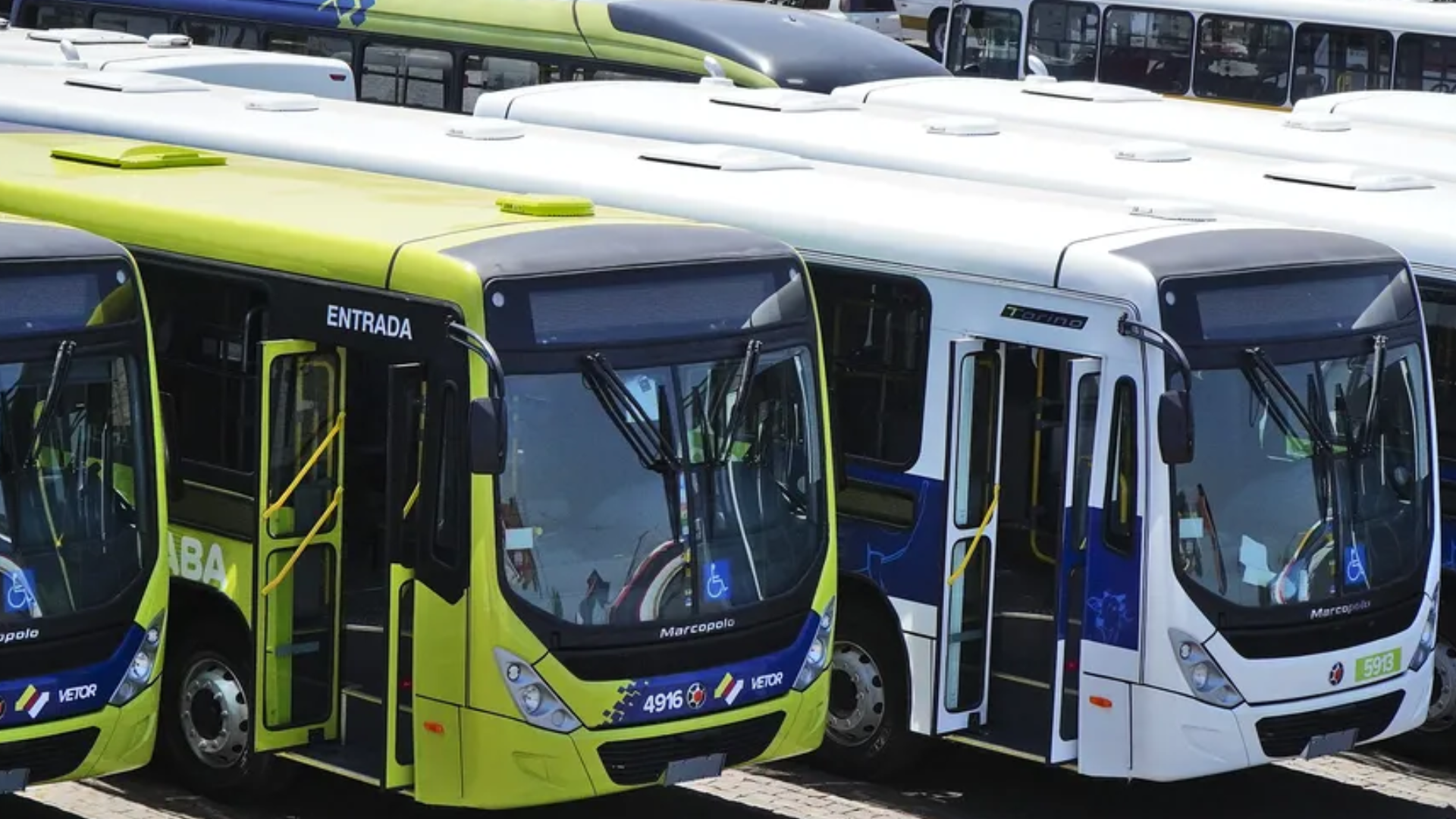 Frota de ônibus coletiv em Uberaba — Foto Lílian
