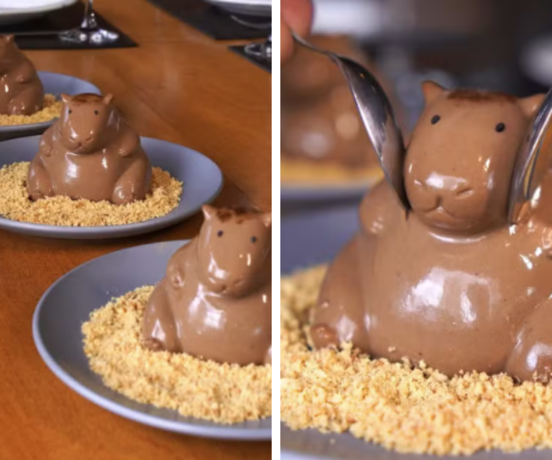 Panacota em formato de capivara vira febre em restaurante no interior de SP