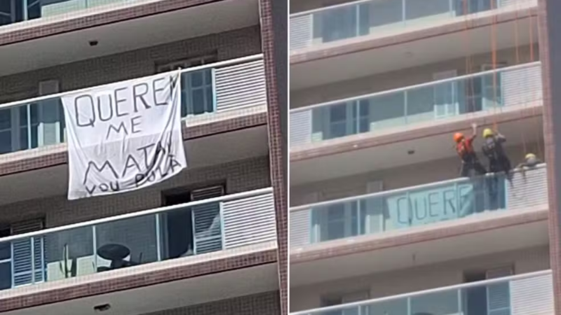 Um homem em surto psicótico foi resgatado pelo Corpo de Bombeiros na manhã desta segunda-feira (11) após estender um pano com a mensagem...