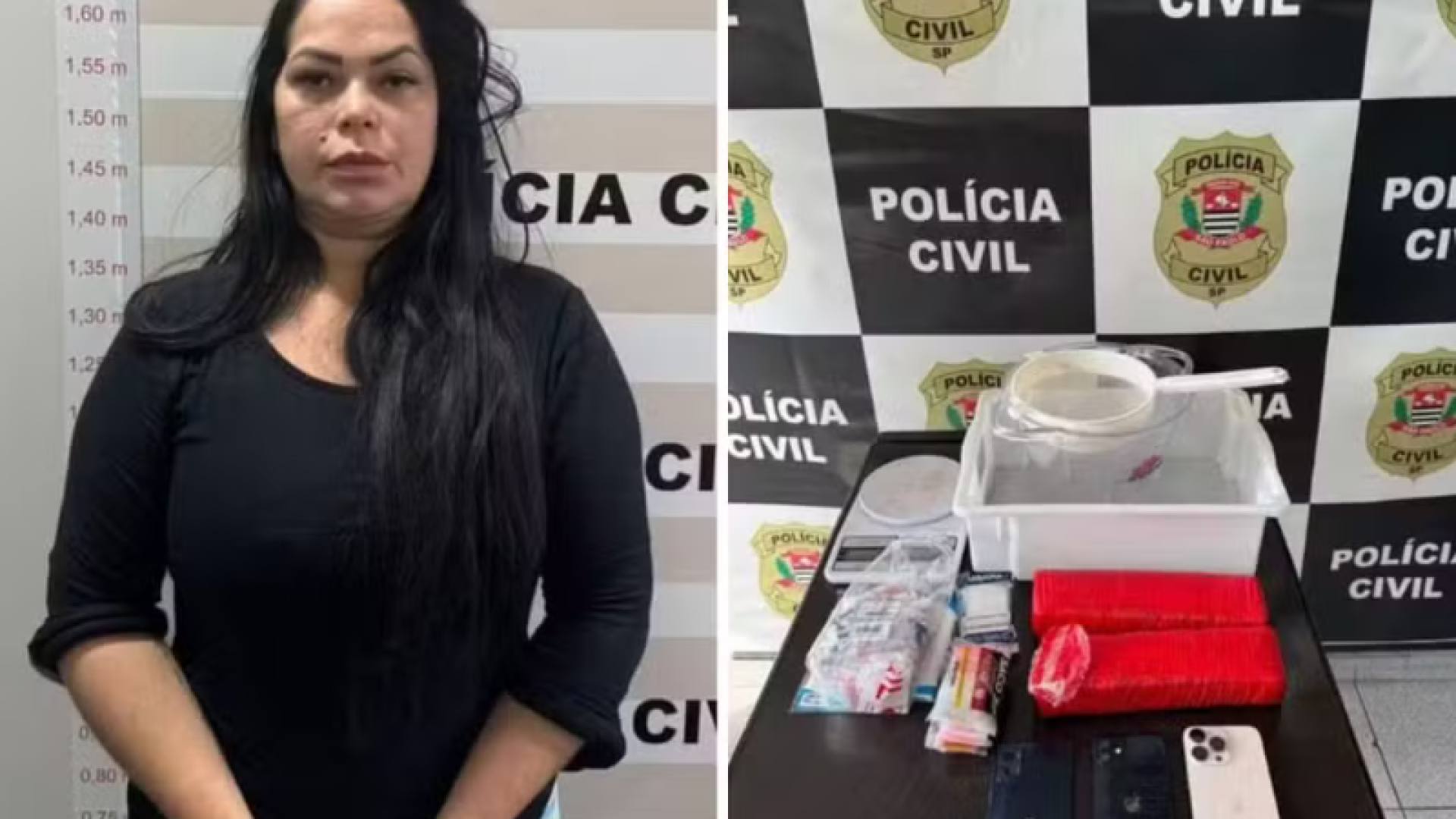 Meyre dos Santos Lima, esposa de Eric Oliveira Farias, conhecido como “Eric Gordão” e apontado pela Polícia Civil como o número dois...