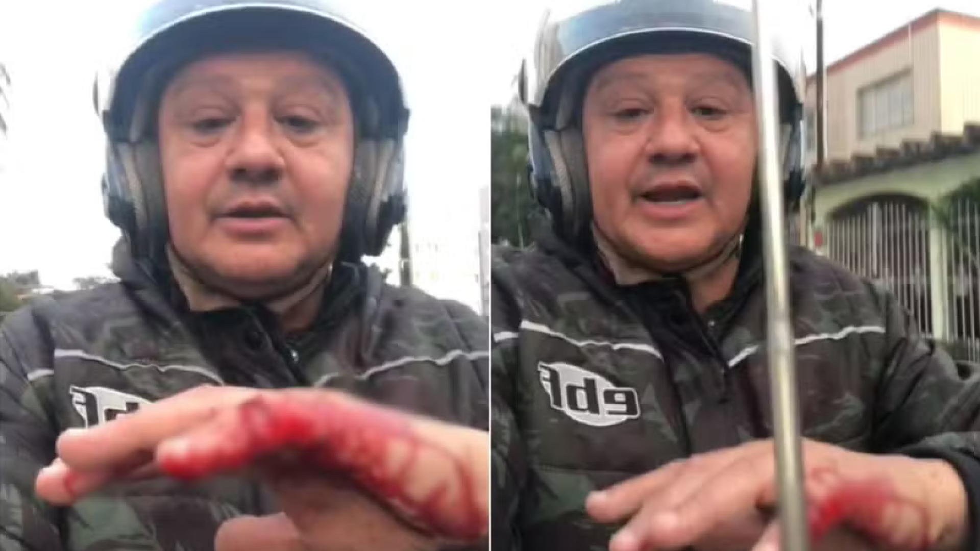Um motociclista ficou ferido após ser atingido por uma linha de pipa com cerol em São Vicente, no litoral de São Paulo.