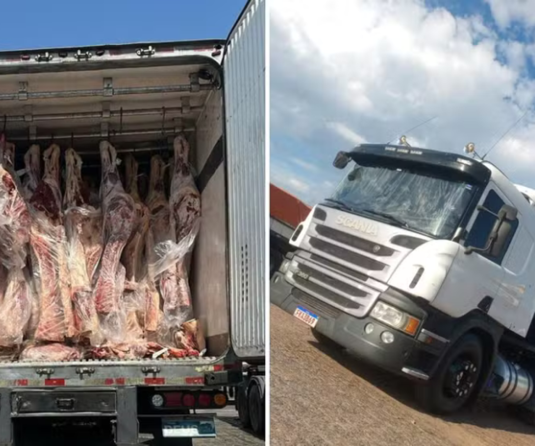 Três trabalhadores foram feitos reféns durante o roubo de uma carreta carregada com carne avaliada em cerca de R$ 400 mil...