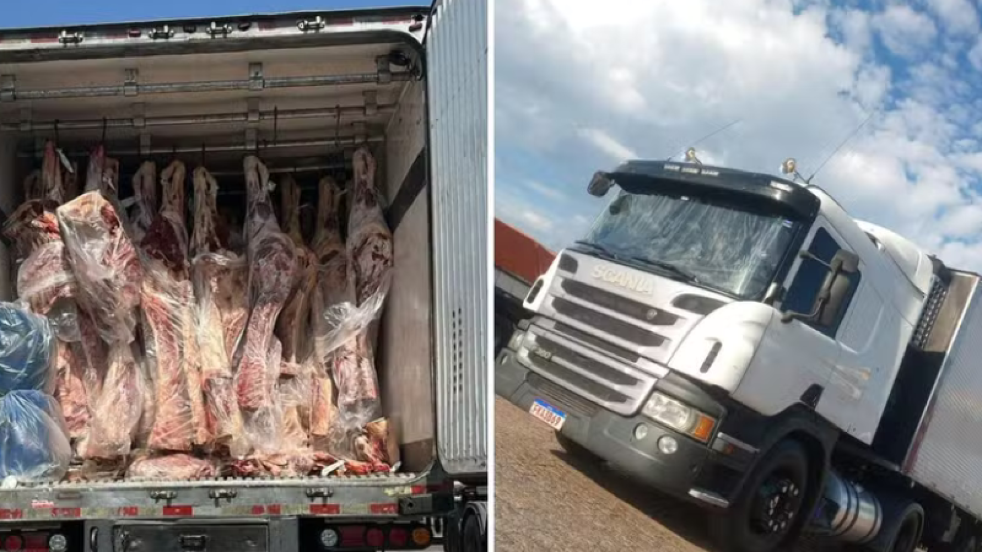 Três trabalhadores foram feitos reféns durante o roubo de uma carreta carregada com carne avaliada em cerca de R$ 400 mil...