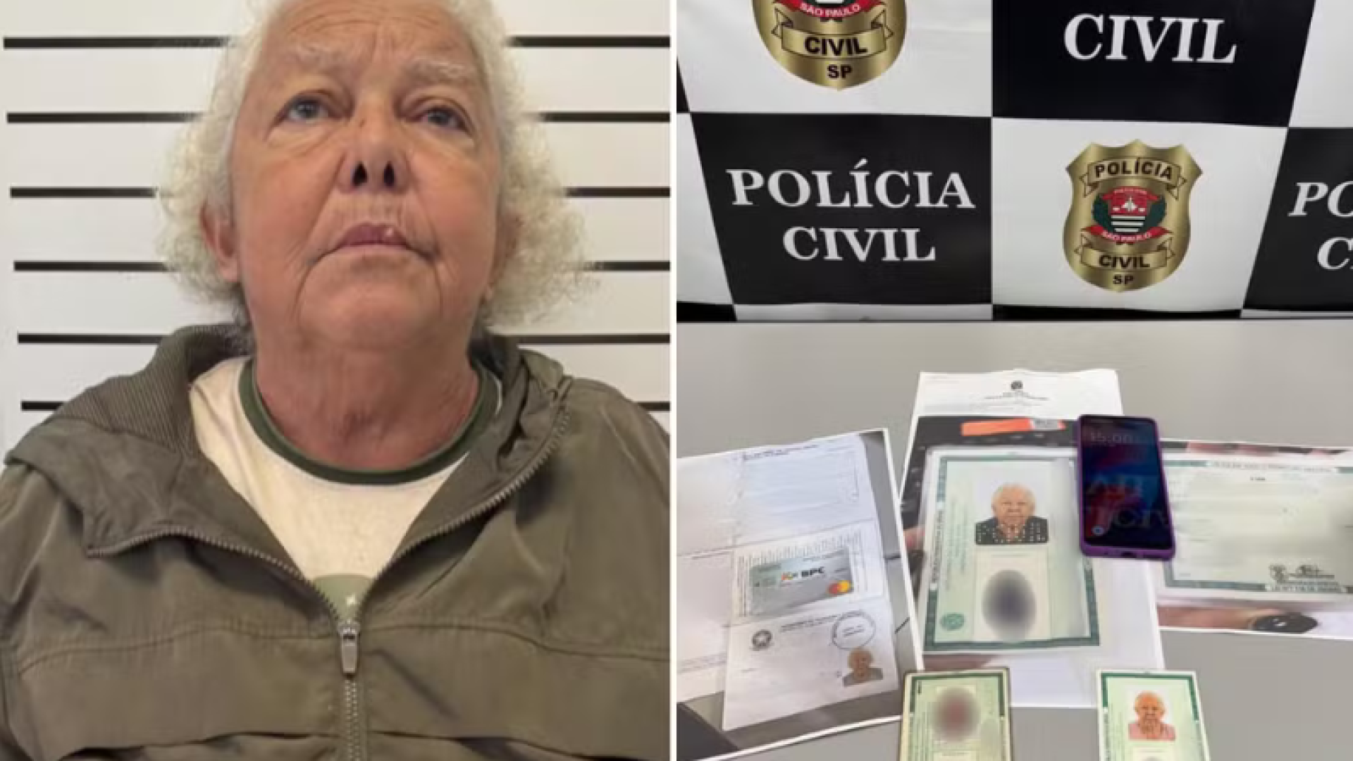 Uma mulher de 66 anos foi presa em flagrante após apresentar um documento falso para tentar sacar um benefício social em uma agência...