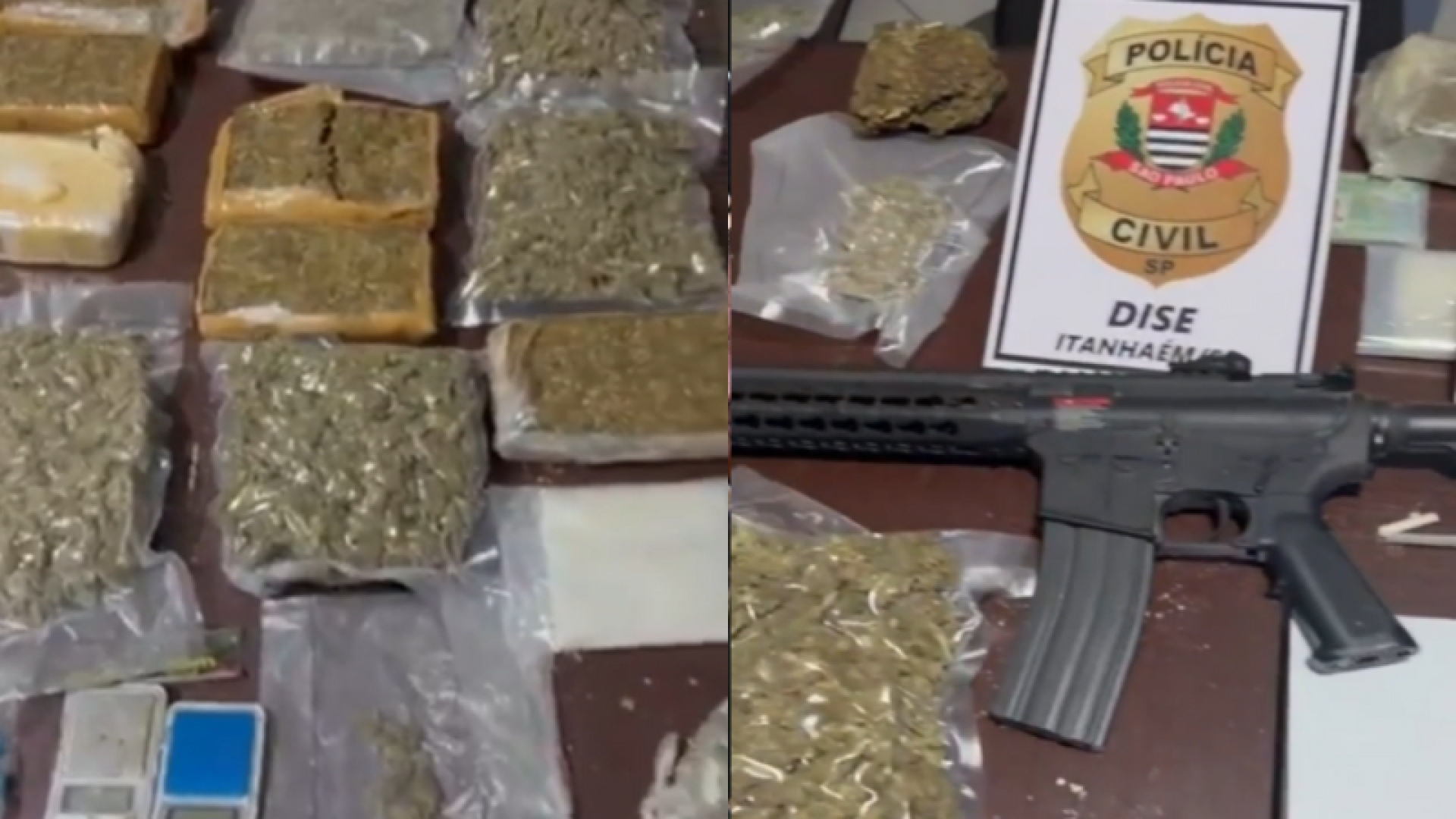 Dois homens, de 37 e 24 anos, foram presos em flagrante na última sexta-feira (12) com 13 quilos de drogas e armas em Peruíbe...