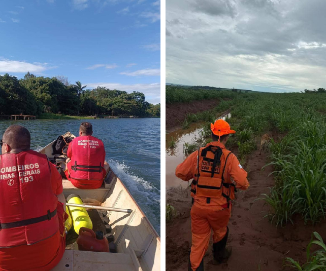 Bombeiros localizam corpos de dois homens desaparecidos em Uberaba em operações distintas