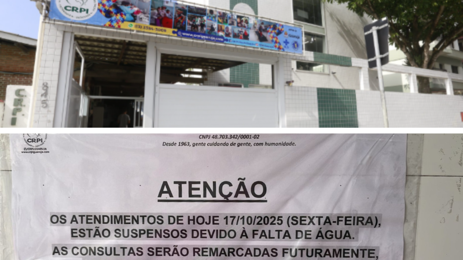 Centro de Recuperação Infantil fecha após suspeita de água contaminada