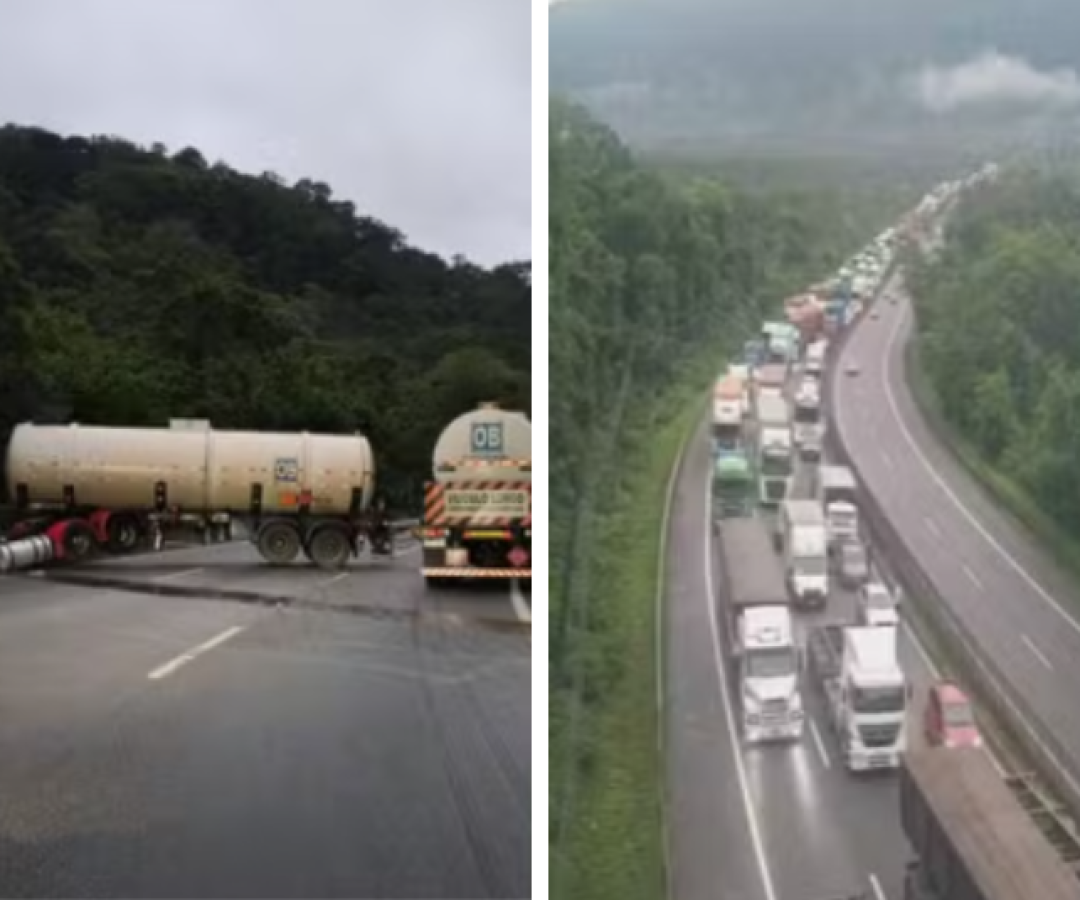 Pane em carreta causa congestionamento na Cônego Domênico Rangoni