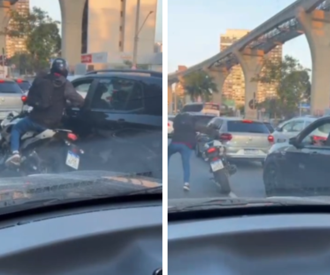 Um motorista reagiu a uma tentativa de assalto na tarde de terça-feira (12), na avenida Jornalista Roberto Marinho, zona sul de