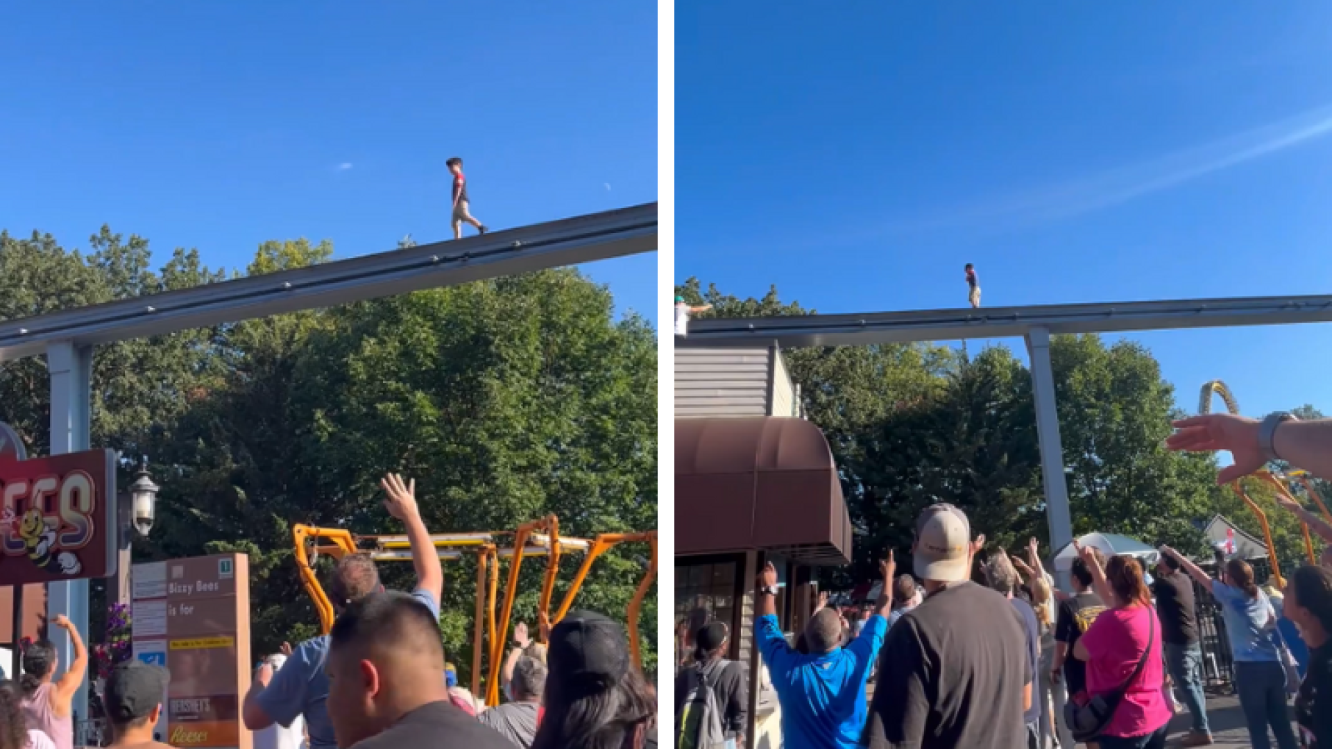Menino é resgatado após andar sozinho em trilho elevado de brinquedo nos EUA