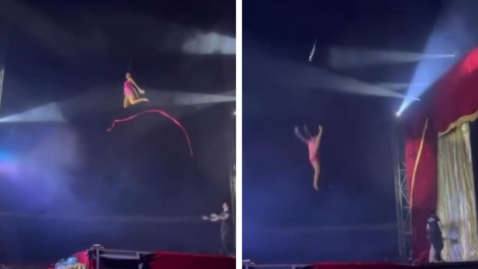 Artista circense despenca durante acrobacia aérea em Miracema; circo fala em “falha humana”