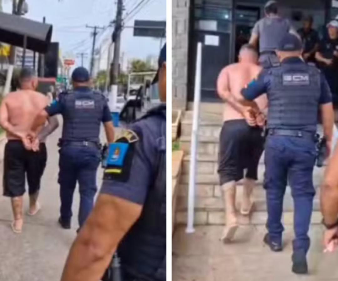 Turista com mandado de prisão é detido após agredir namorada em praia de Guarujá