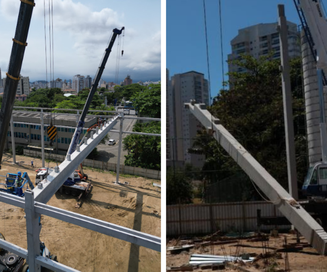 Quadras do Complexo Rebouças avançam com instalação de cobertura em Santos