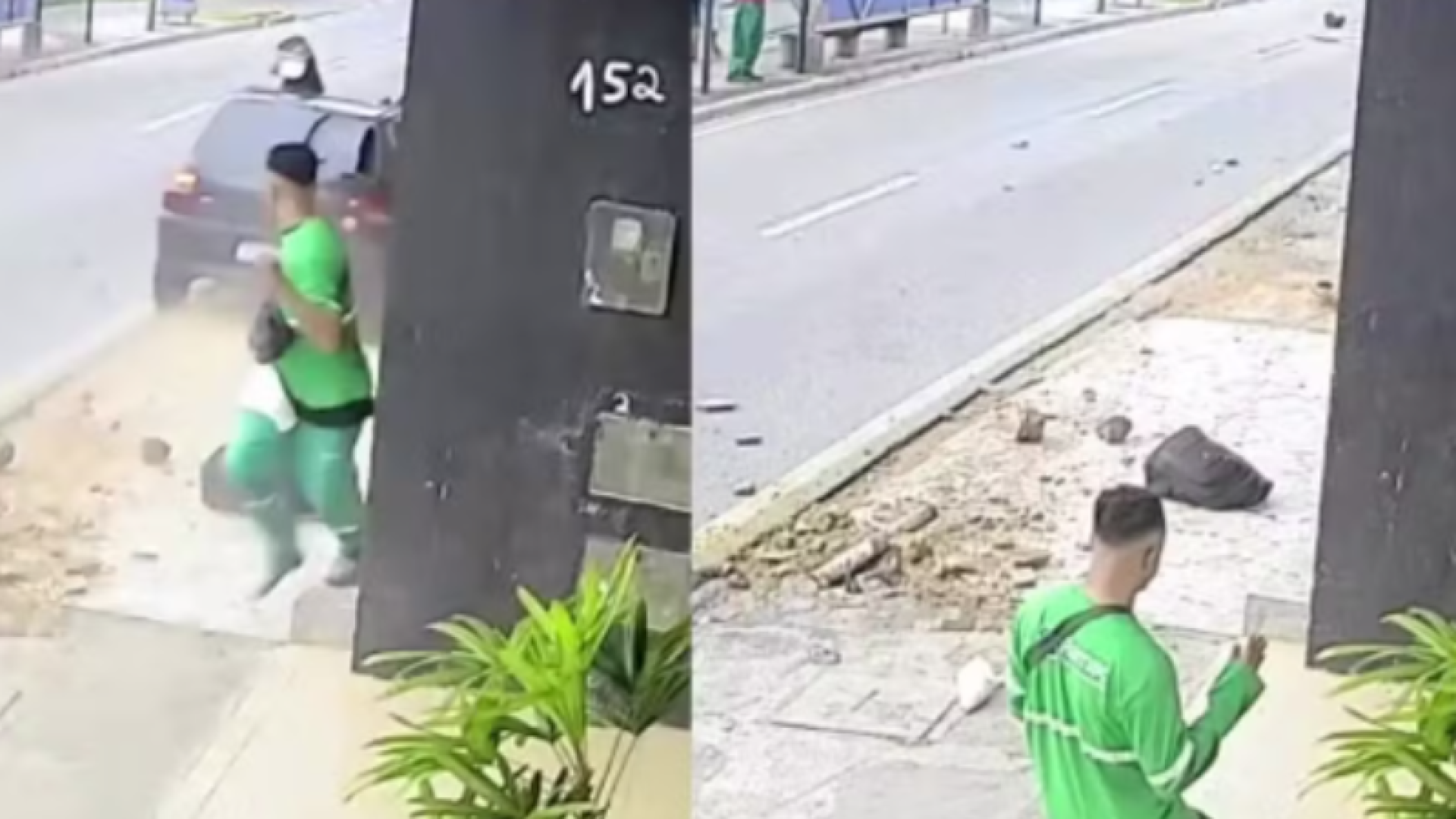 Agente de limpeza escapa por segundos de atropelamento em Aracaju