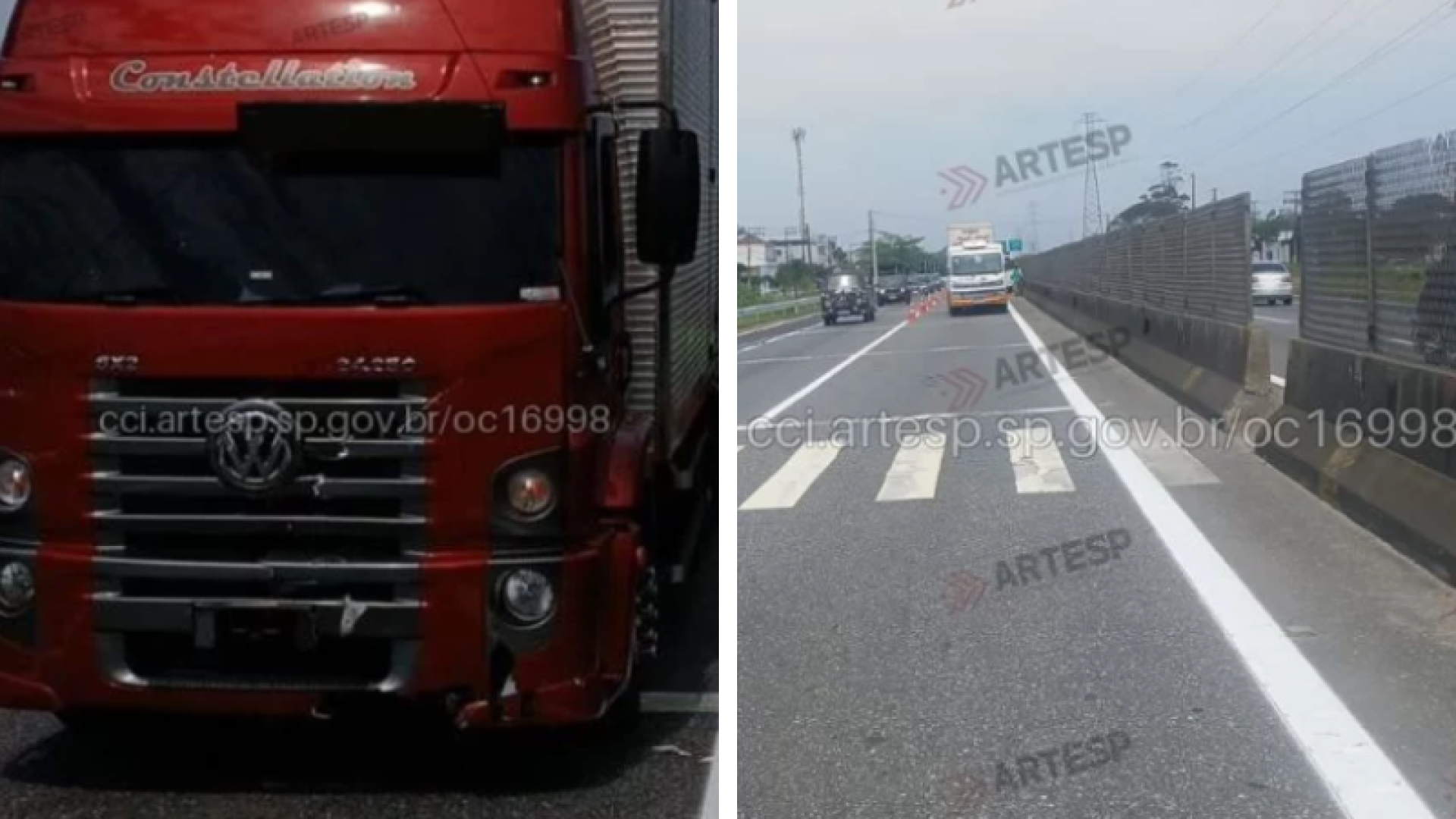 Homem morre atropelado por caminhão na Rodovia Padre Manoel da Nóbrega, em Itanhaém