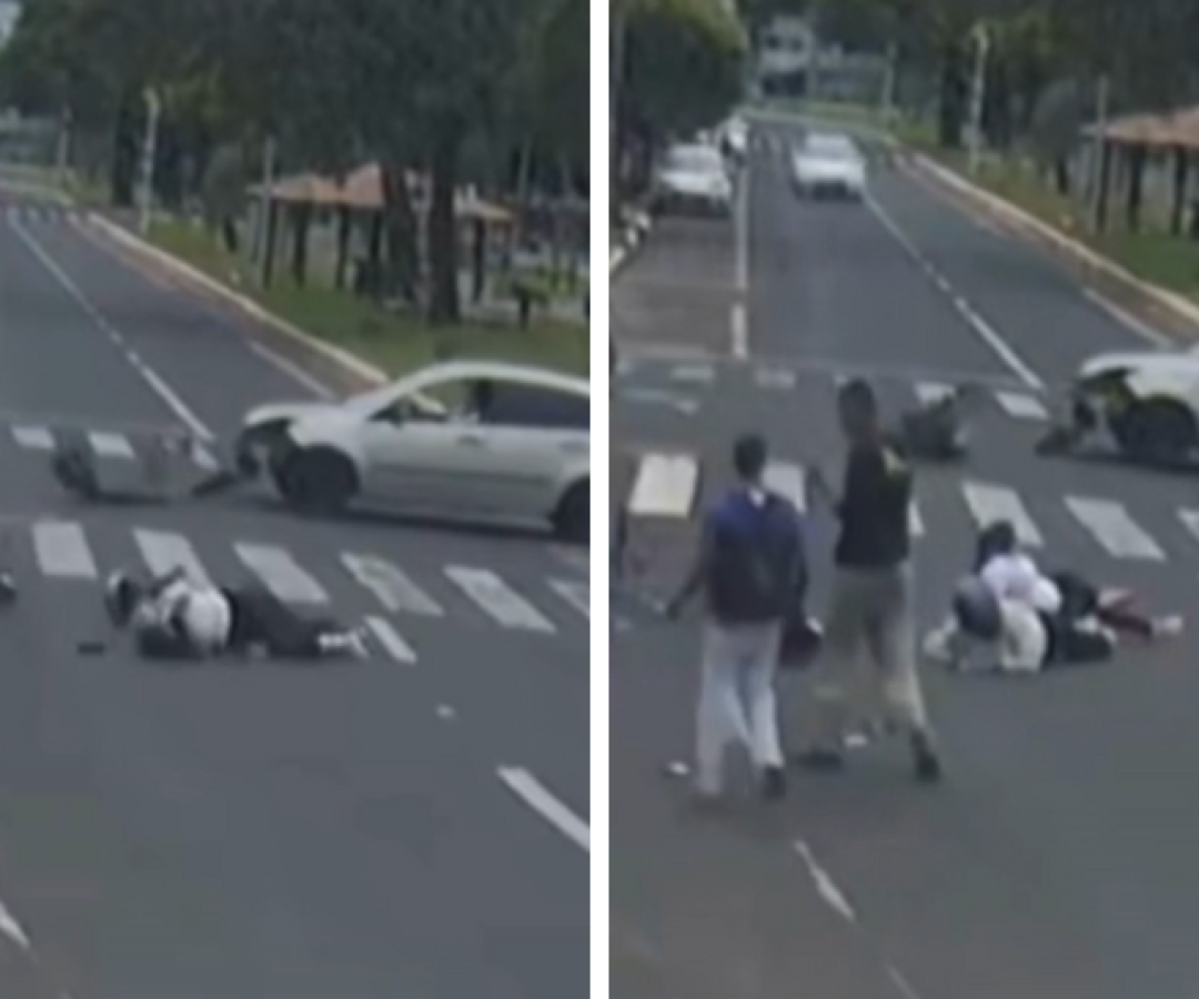 Criminoso furta celular de motociclista acidentado no Centro de Araguari e é preso