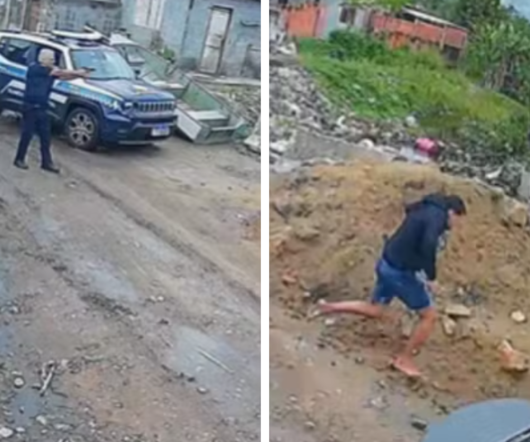 Perseguição termina com suspeito baleado e prisão no mangue em Praia Grande