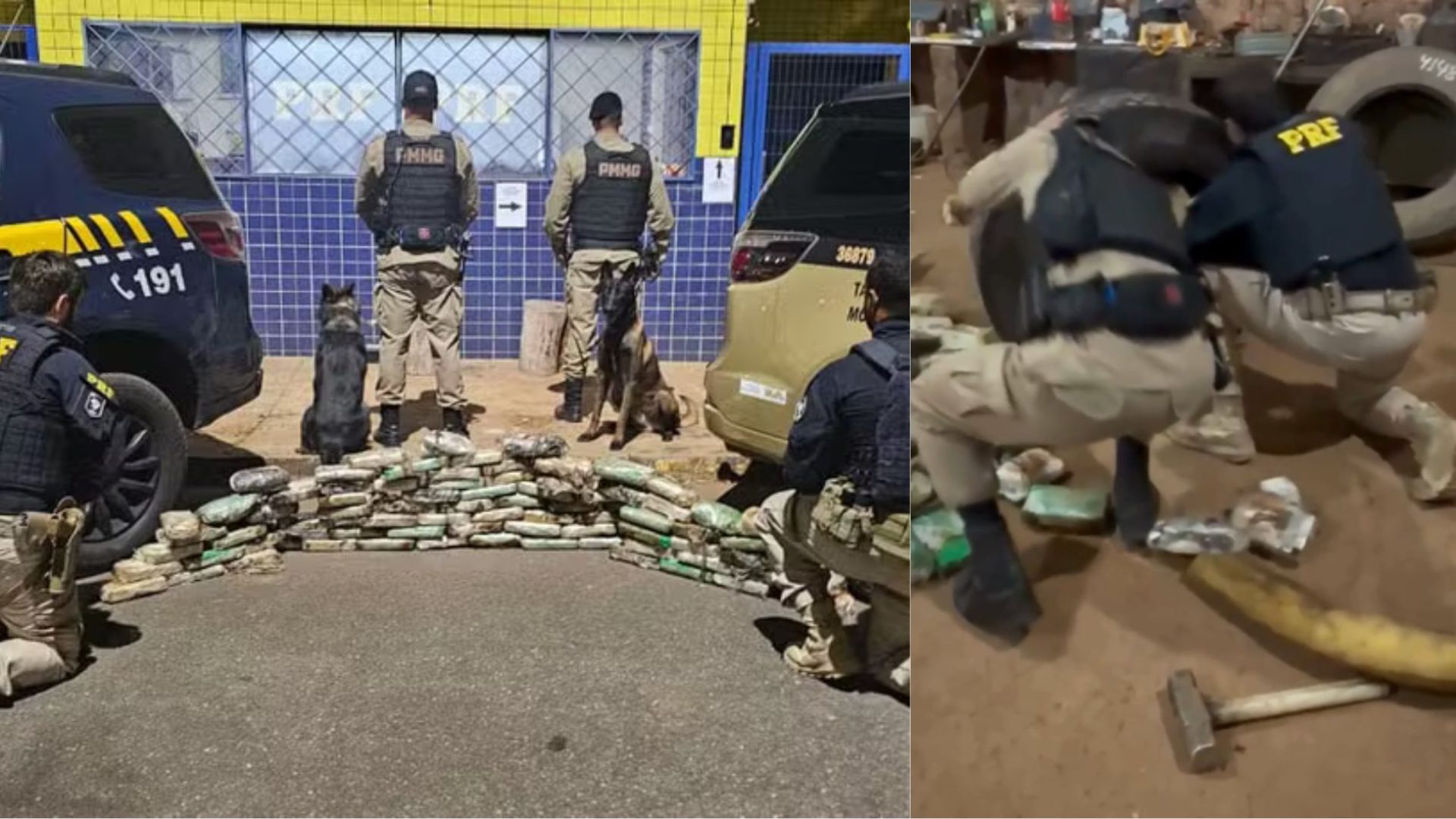 PRF encontra cocaína e crack escondidos em pneus de caminhão em MG