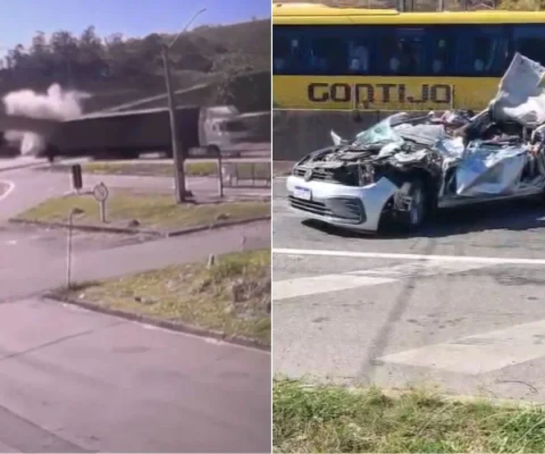 # Caminhão derruba passarela na Fernão Dias e deixa dois mortos em Vargem, SP Duas pessoas morreram após uma **passarela desabar sobre a Rodovia Fernão Dias (BR-381)**, na altura de Vargem, no interior de São Paulo, na manhã desta terça-feira (18). Segundo a Polícia Rodoviária Federal (PRF), o acidente aconteceu por volta das **10h24, no km 4,1, no sentido São Paulo**. Um caminhão atingiu a estrutura, que caiu sobre a pista e atingiu veículos que passavam pelo trecho. O momento do acidente foi registrado por câmeras de segurança. Além das duas mortes, uma terceira pessoa ficou gravemente ferida e foi socorrida pelo **Samu** para um hospital da região. Até o momento, as autoridades ainda não divulgaram a identidade das vítimas. Equipes da concessionária **Motiva Minas SP**, da PRF, do Corpo de Bombeiros, do Samu e da Polícia Militar foram mobilizadas para atender a ocorrência e realizar o resgate. Após o acidente, a rodovia foi **interditada nos dois sentidos**. Por volta das 11h30, havia aproximadamente **5 quilômetros de congestionamento no sentido Belo Horizonte e 9 quilômetros no sentido São Paulo**. As equipes permanecem no local para o atendimento da ocorrência e os trabalhos necessários para a liberação da rodovia. A dinâmica do acidente ainda deverá ser apurada pelas autoridades.