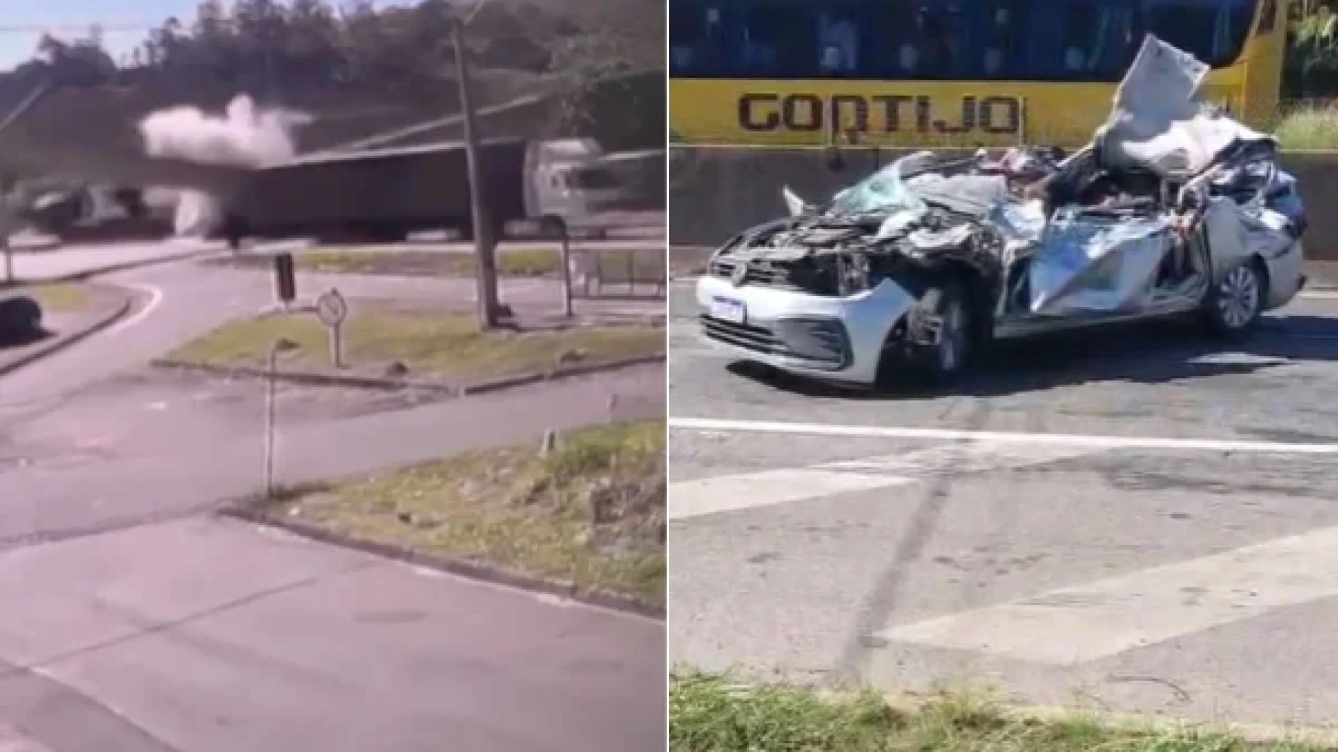 # Caminhão derruba passarela na Fernão Dias e deixa dois mortos em Vargem, SP Duas pessoas morreram após uma **passarela desabar sobre a Rodovia Fernão Dias (BR-381)**, na altura de Vargem, no interior de São Paulo, na manhã desta terça-feira (18). Segundo a Polícia Rodoviária Federal (PRF), o acidente aconteceu por volta das **10h24, no km 4,1, no sentido São Paulo**. Um caminhão atingiu a estrutura, que caiu sobre a pista e atingiu veículos que passavam pelo trecho. O momento do acidente foi registrado por câmeras de segurança. Além das duas mortes, uma terceira pessoa ficou gravemente ferida e foi socorrida pelo **Samu** para um hospital da região. Até o momento, as autoridades ainda não divulgaram a identidade das vítimas. Equipes da concessionária **Motiva Minas SP**, da PRF, do Corpo de Bombeiros, do Samu e da Polícia Militar foram mobilizadas para atender a ocorrência e realizar o resgate. Após o acidente, a rodovia foi **interditada nos dois sentidos**. Por volta das 11h30, havia aproximadamente **5 quilômetros de congestionamento no sentido Belo Horizonte e 9 quilômetros no sentido São Paulo**. As equipes permanecem no local para o atendimento da ocorrência e os trabalhos necessários para a liberação da rodovia. A dinâmica do acidente ainda deverá ser apurada pelas autoridades.