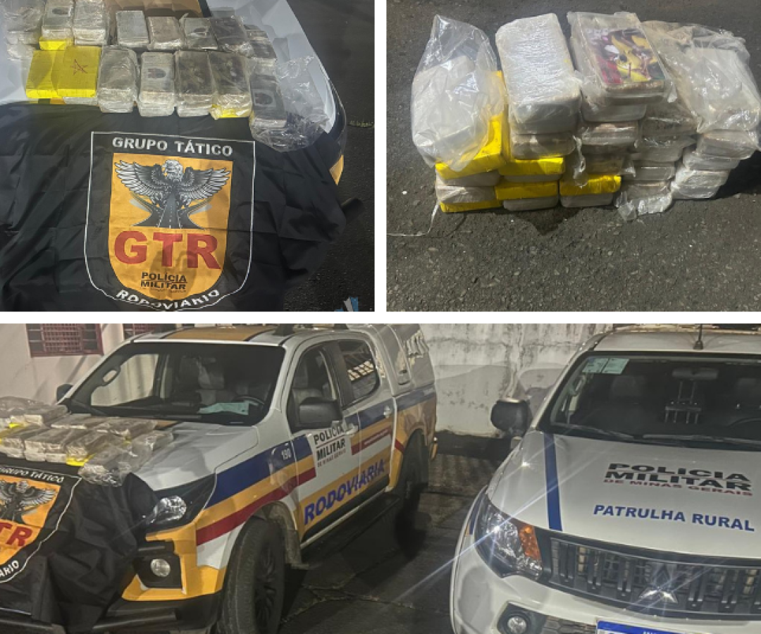 Polícia apreende R$ 1,4 milhão em cocaína na BR-354, em Campos Altos