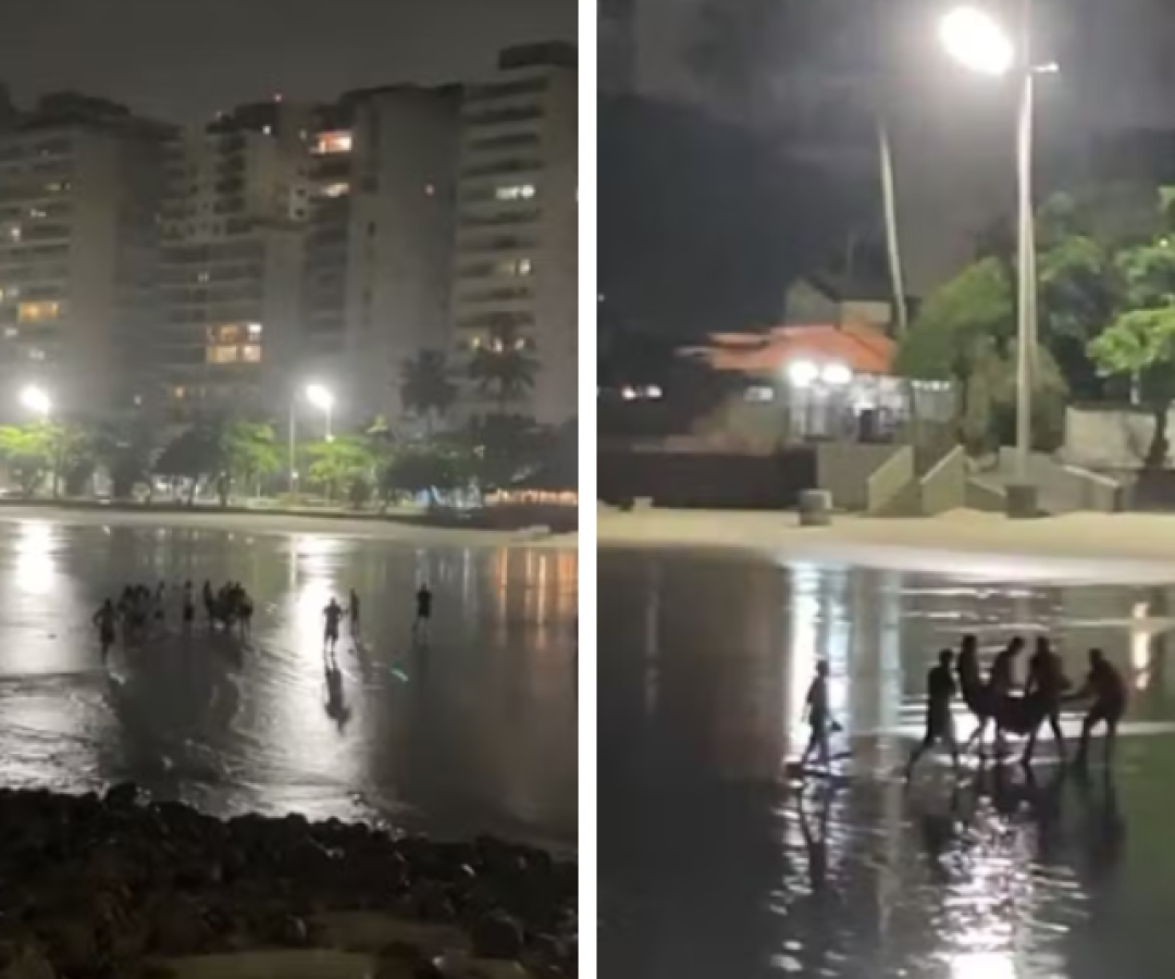 Homem morre após entrar no mar à noite durante forte agitação marítima em Guarujá (SP)