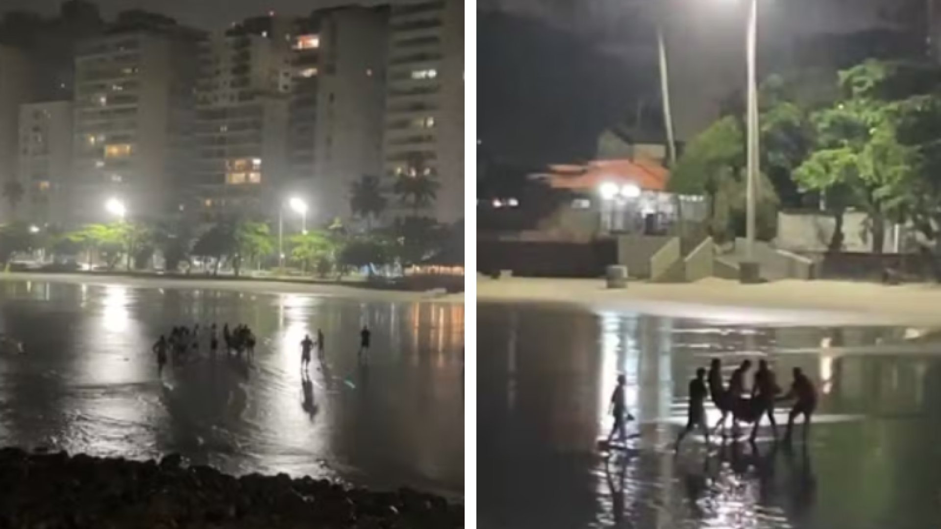 Homem morre após entrar no mar à noite durante forte agitação marítima em Guarujá (SP)