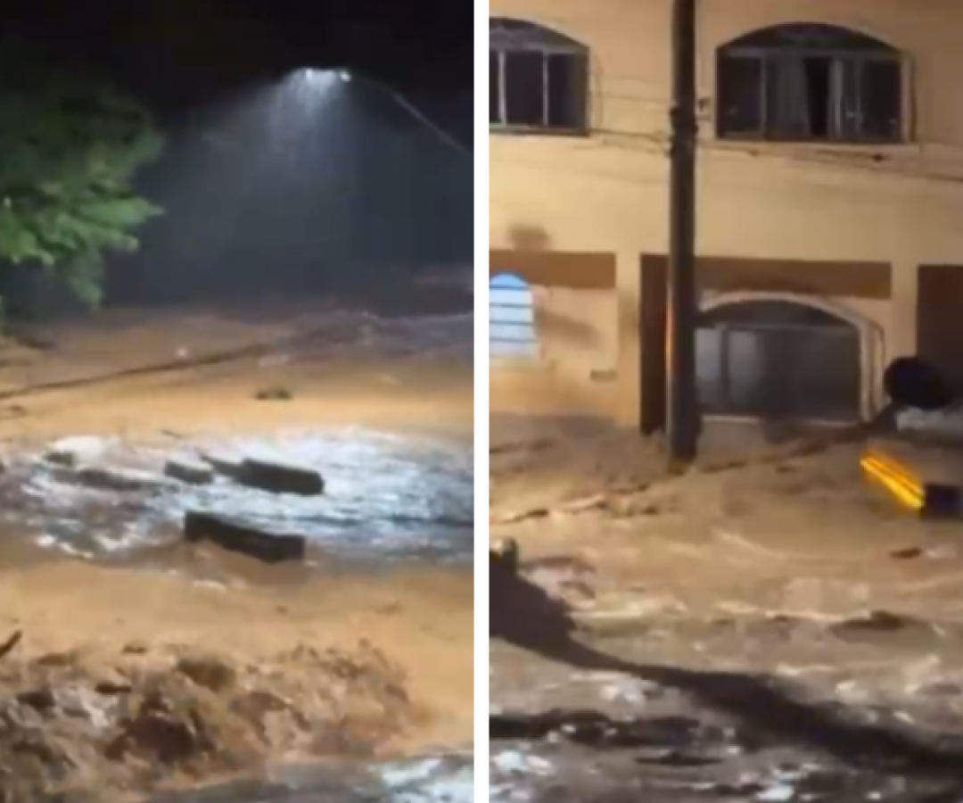 Enxurrada invade funerária e caixões boiam em ruas de Ubá