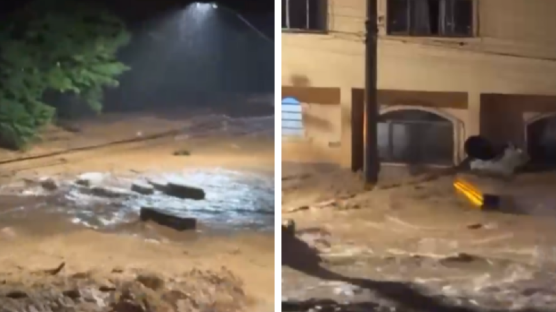 Enxurrada invade funerária e caixões boiam em ruas de Ubá