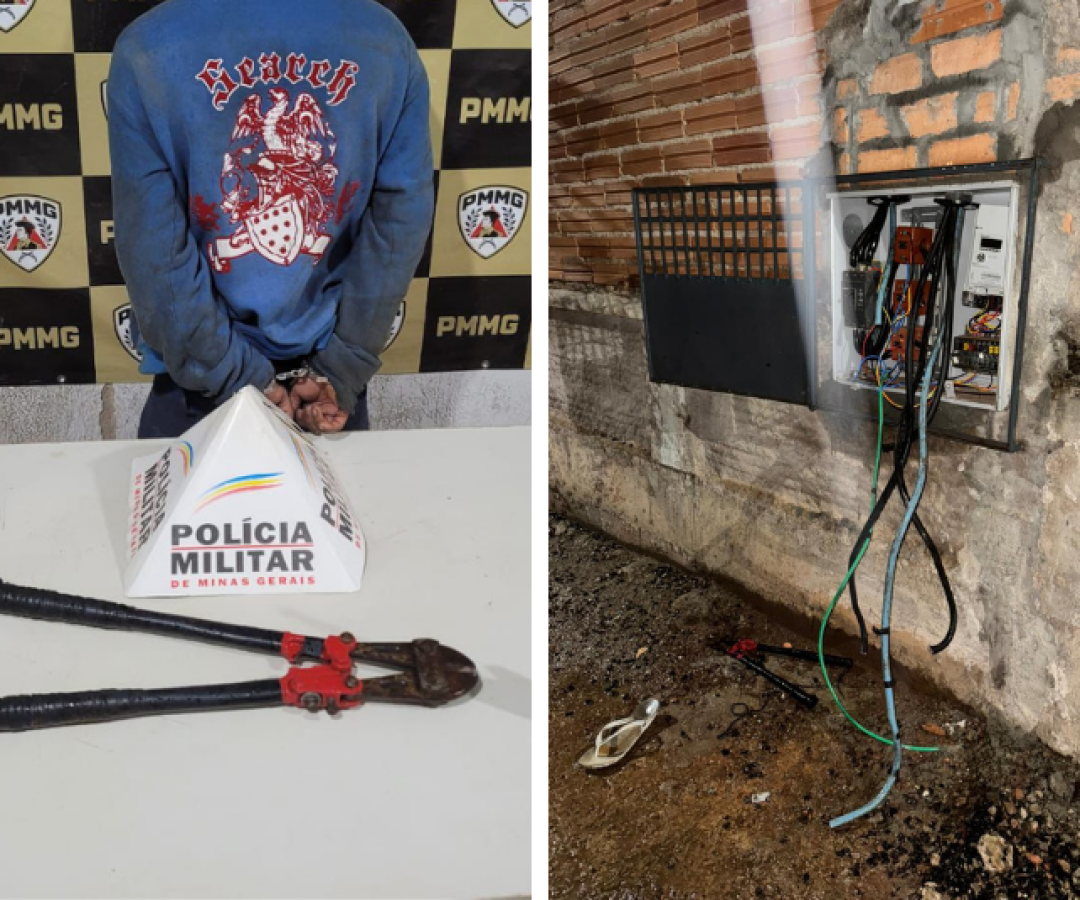 Homem é preso após tentar furtar fiação de padrão de energia no bairro Santa Maria