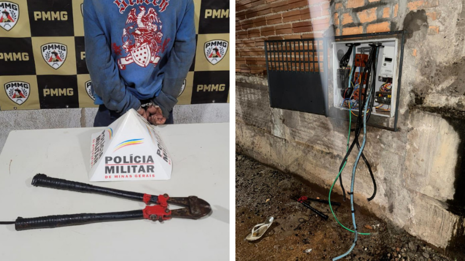 Homem é preso após tentar furtar fiação de padrão de energia no bairro Santa Maria