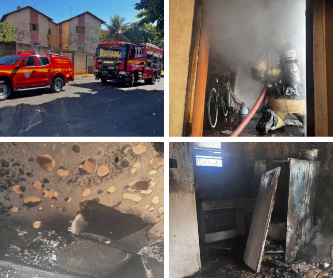 Incêndio atinge apartamento no bairro Volta Grande, em Uberaba