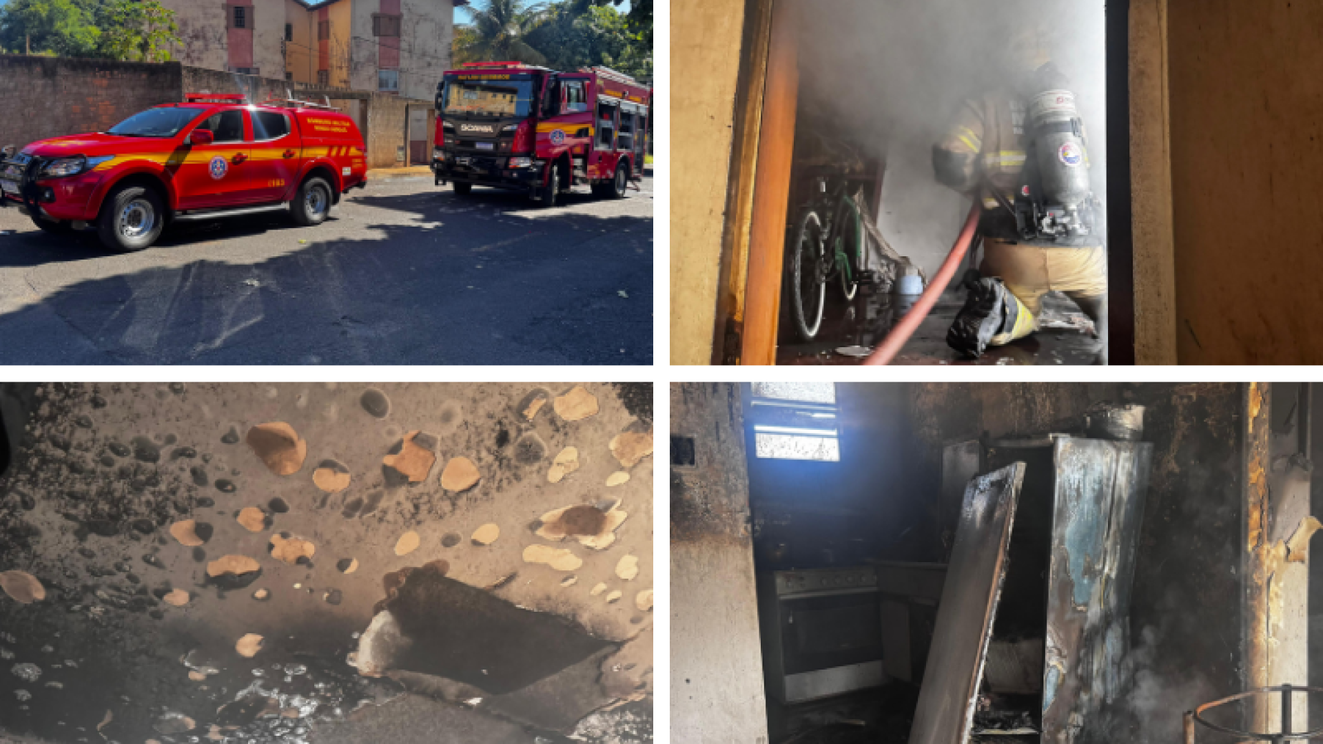 Incêndio atinge apartamento no bairro Volta Grande, em Uberaba