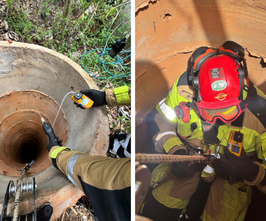 Cãozinho é resgatado por bombeiros de cisterna com cerca de 13 metros em Patos de Minas