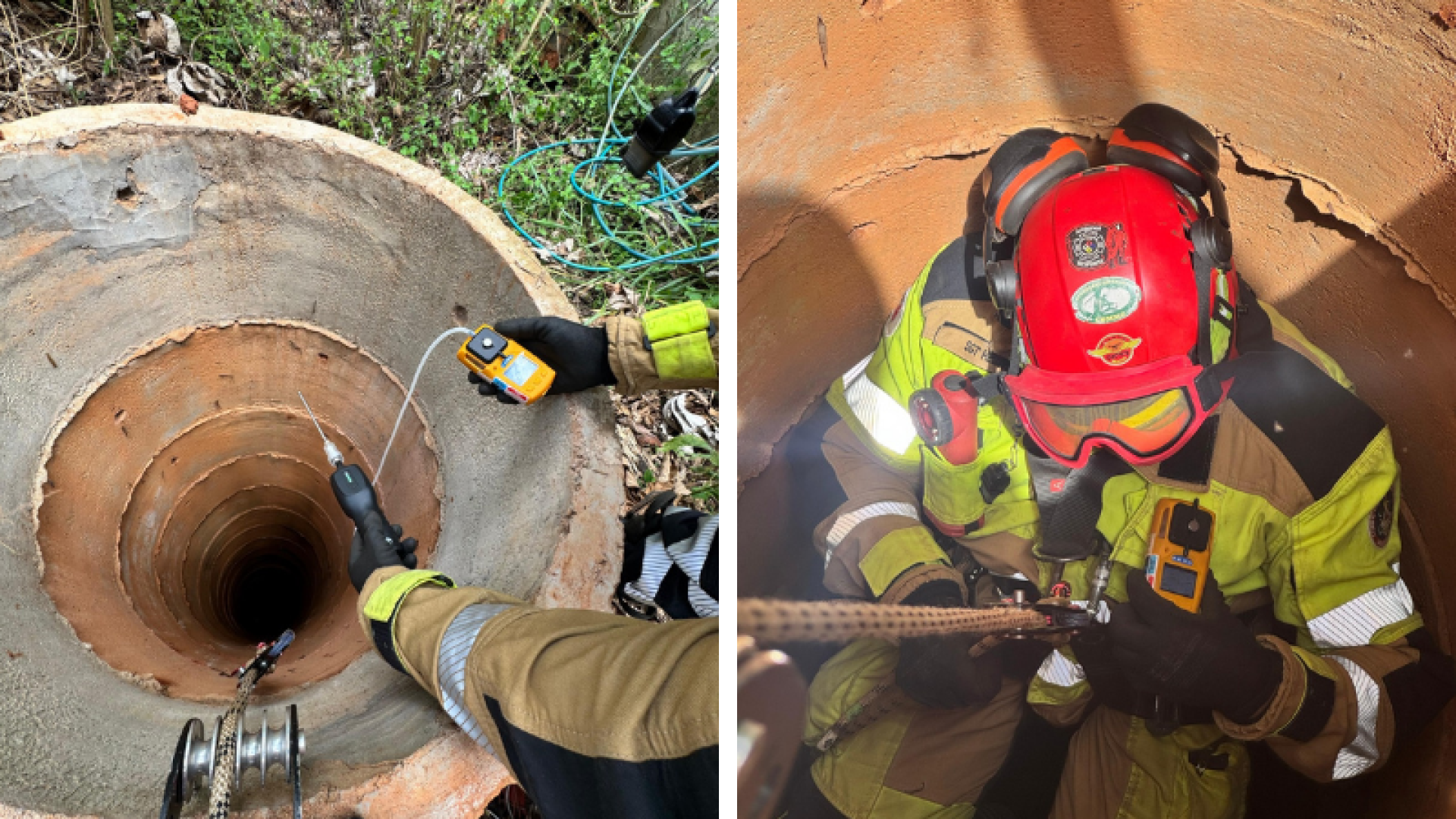 Cãozinho é resgatado por bombeiros de cisterna com cerca de 13 metros em Patos de Minas