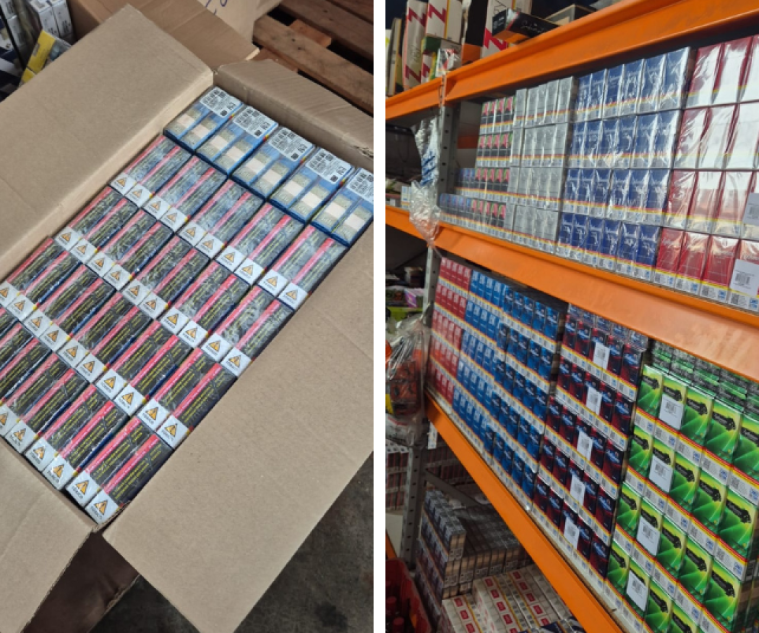 Fiscalização apreende milhares de maços de cigarros irregulares em distribuidora de Praia Grande
