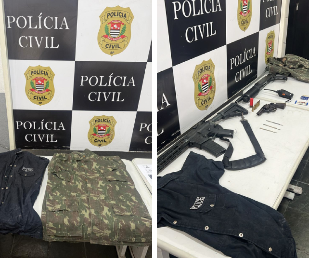 Polícia Civil apreende armas e simulacros durante operação em Guarujá