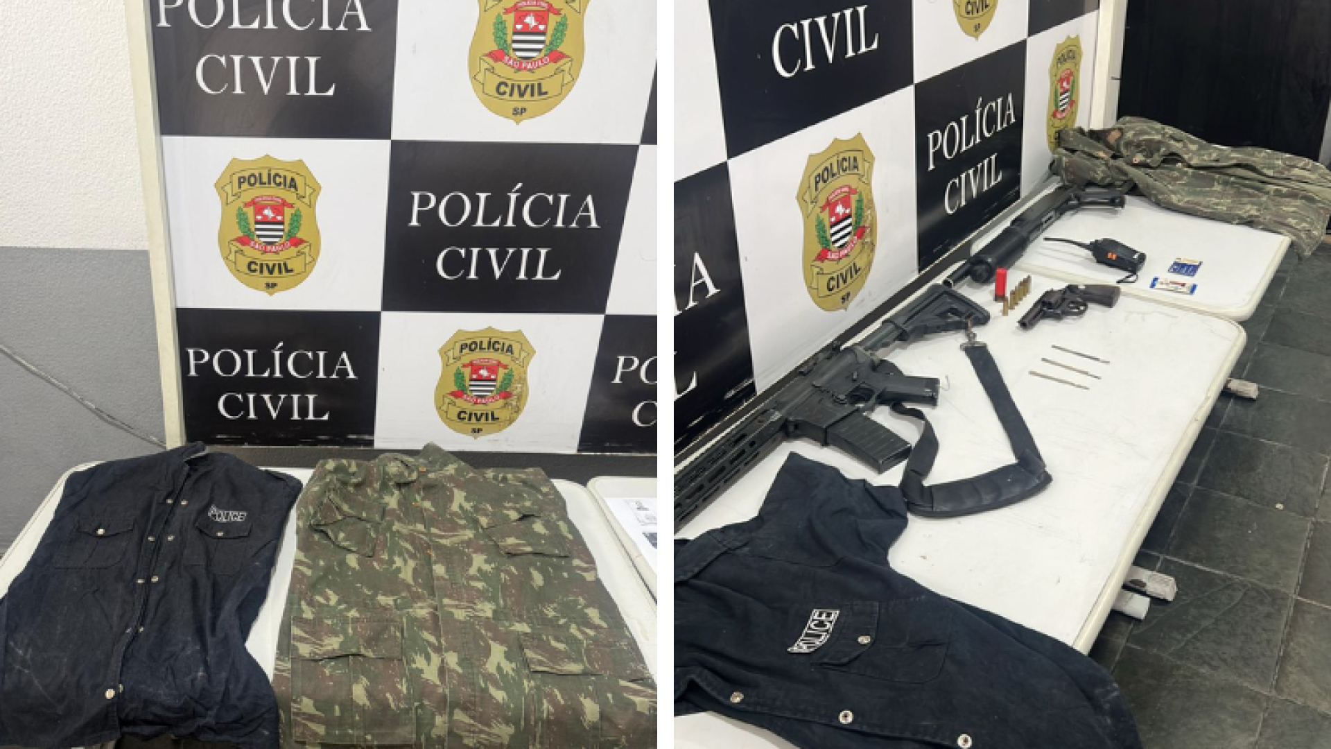 Polícia Civil apreende armas e simulacros durante operação em Guarujá