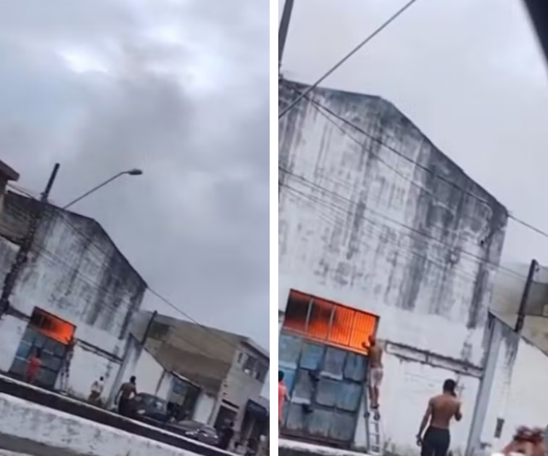 Incêndio atinge fábrica de velas em São Vicente e mobiliza bombeiros