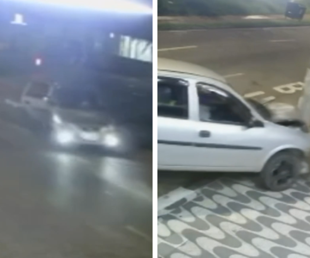Bebê cai de carro em movimento e é resgatado por motociclista após motorista bater em poste em Sorocaba