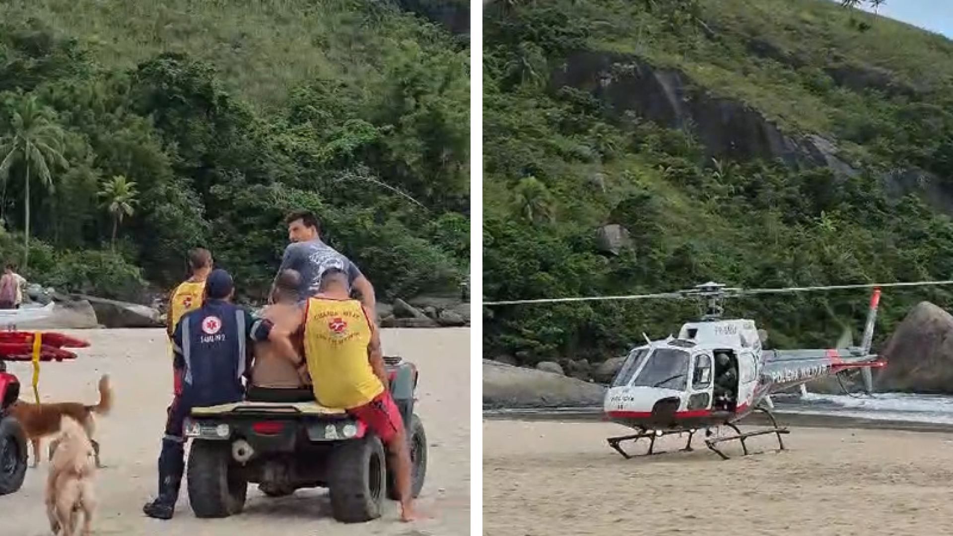 Família é resgatada em estado grave após afogamento na Praia do Bonete, em Ilhabela