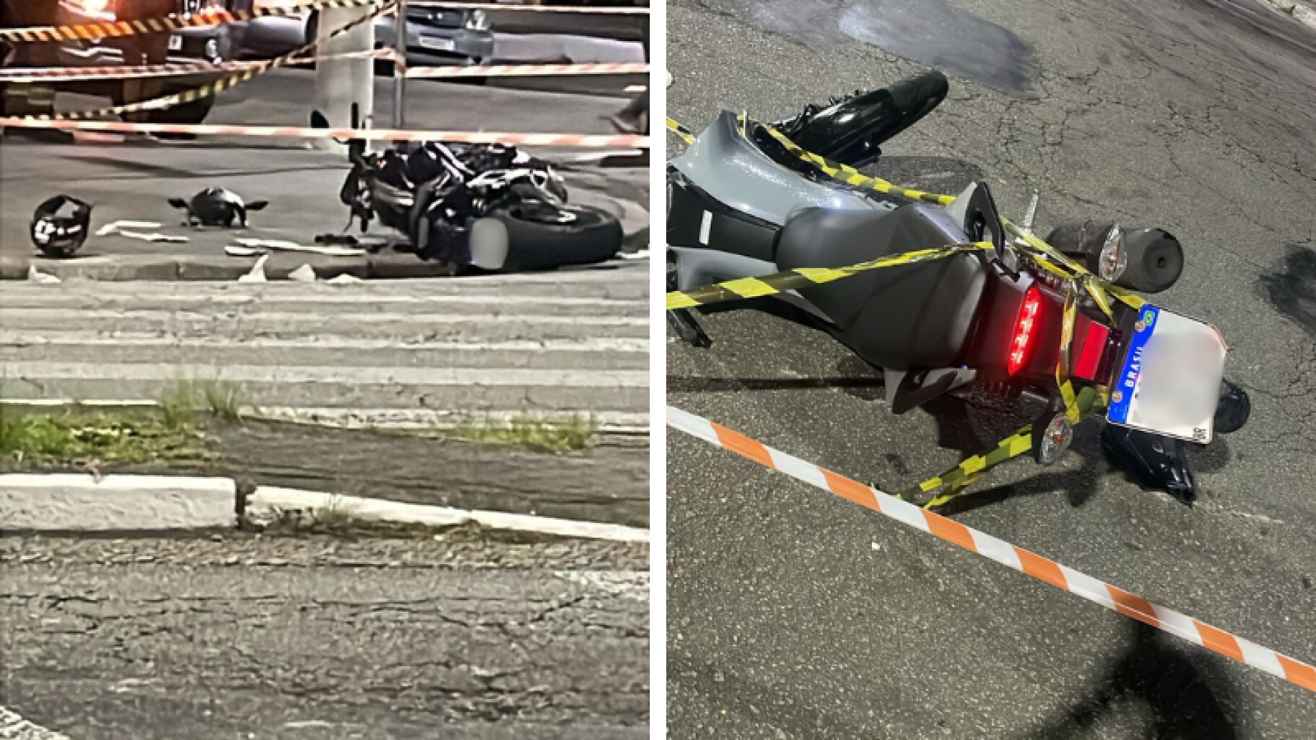 Dois motociclistas ficam gravemente feridos após acidente em Santos