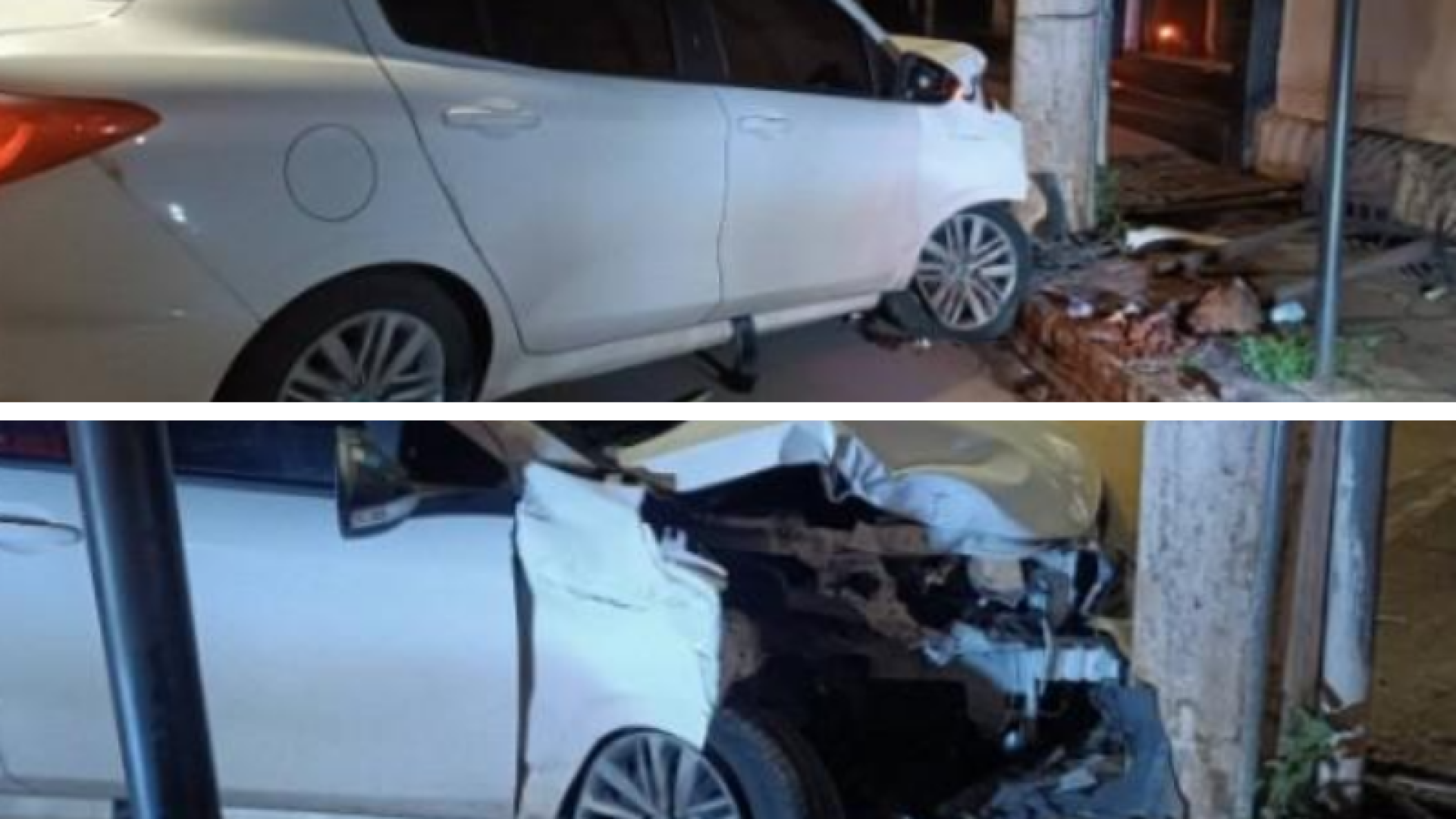 Condutora embriagada colide com poste, resiste à prisão e é flagrada por câmeras no Centro de Uberaba