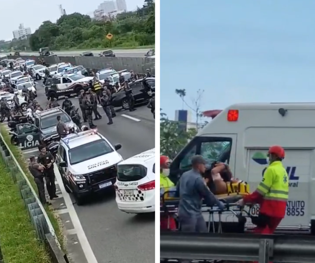 Policial da reserva em surto é baleado após perseguição na Baixada Santista