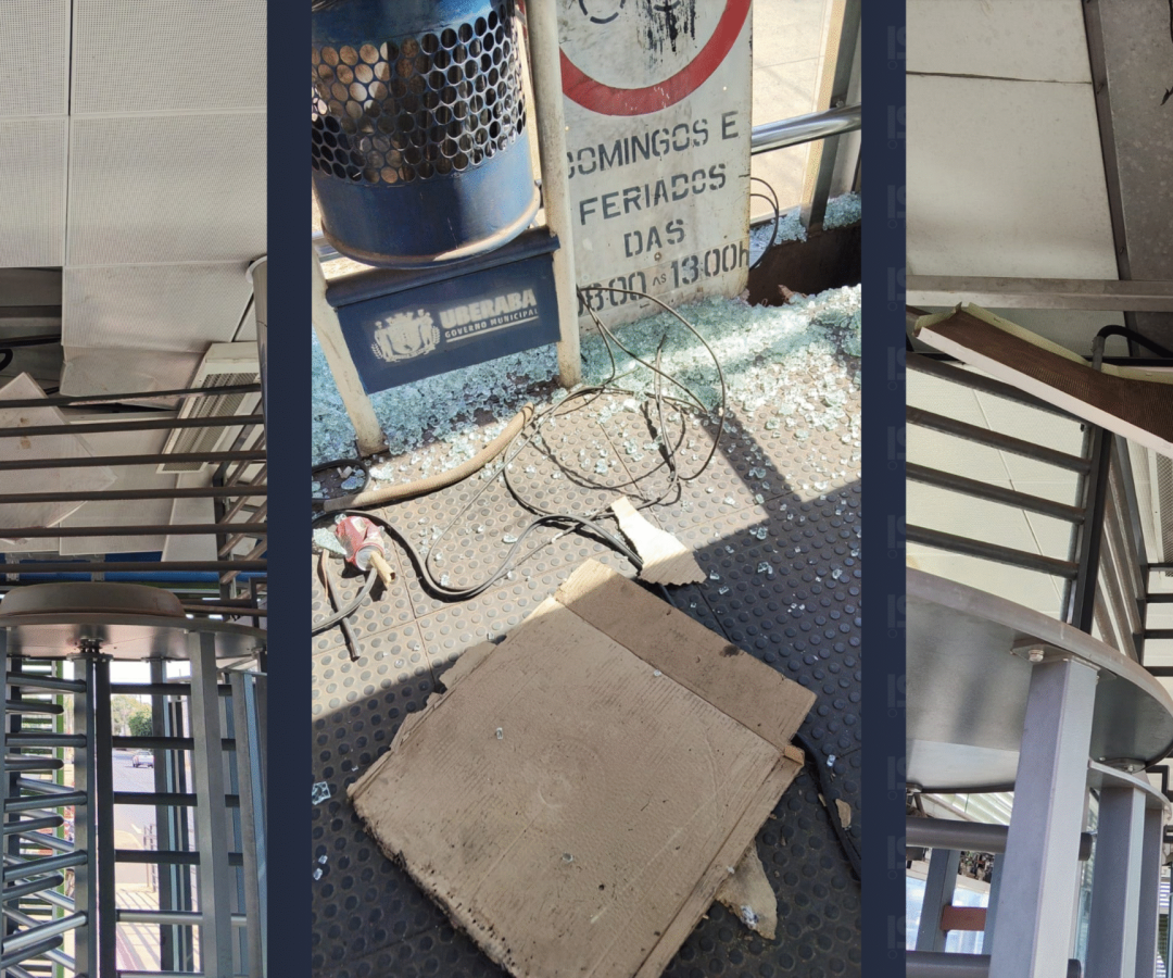 Vandalismo e furto no BRT em Uberaba