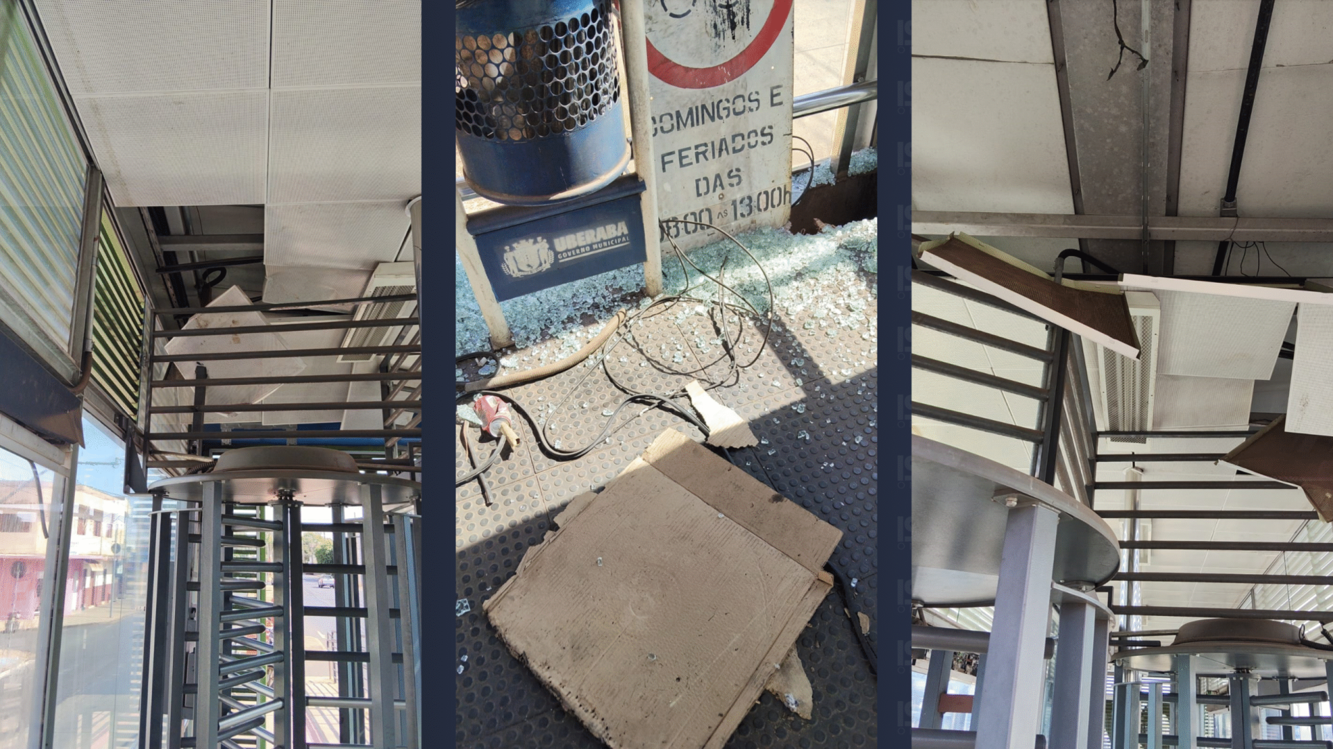 Vandalismo e furto no BRT em Uberaba