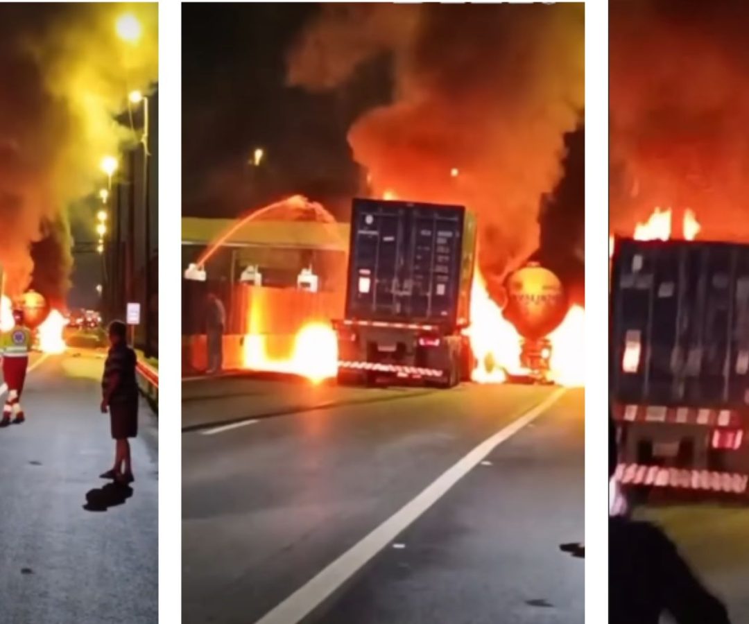 caminhões pegam fogo na Rodovia Cônego Domênico Rangoni