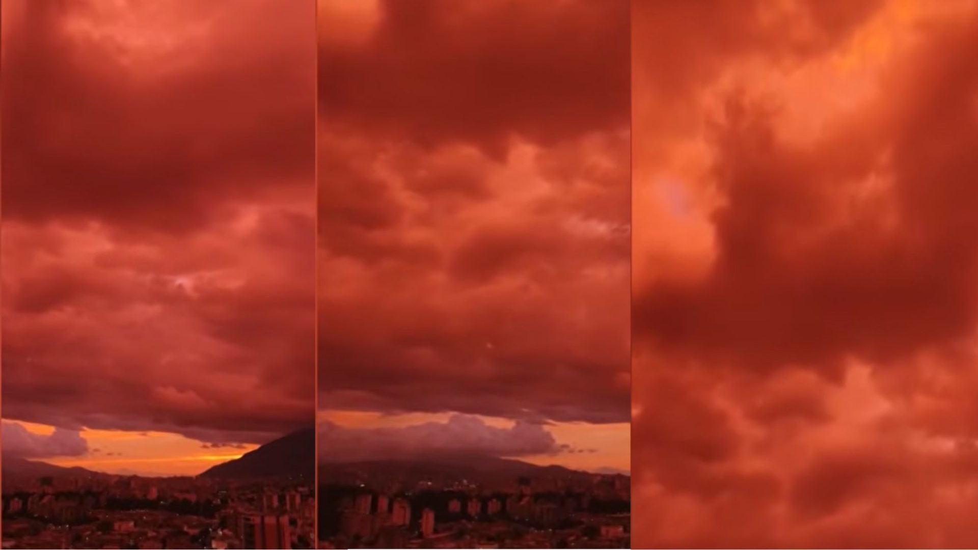céu vermelho na Venezuela