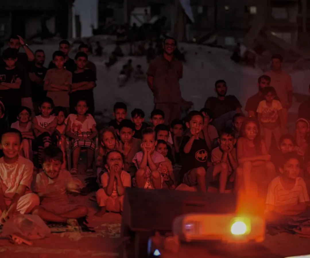 cinema para crianças em Gaza