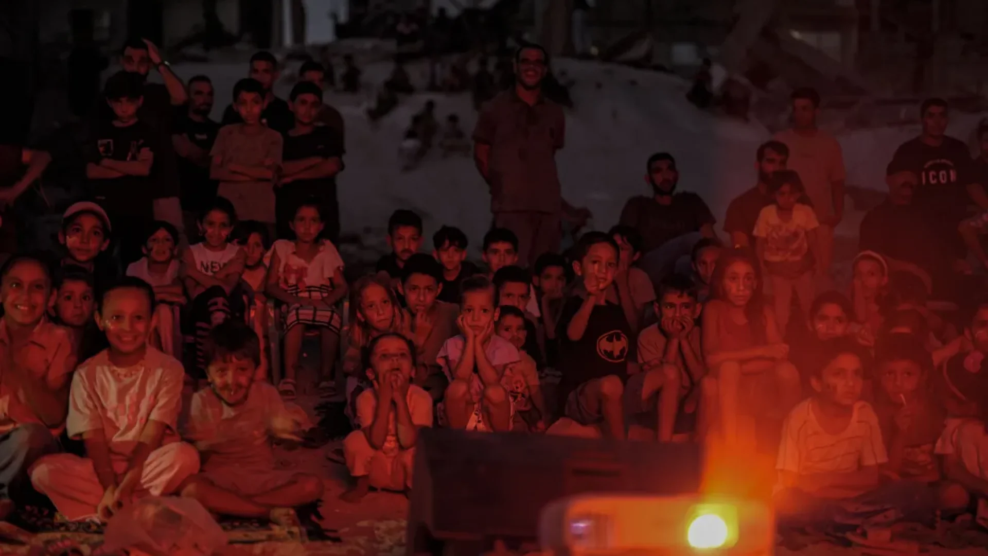 cinema para crianças em Gaza